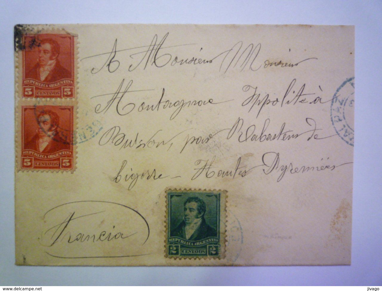 2020 - 6807  Enveloppe Au Départ D'ARGENTINE à Destination Des Hautes-Pyrénées  1893    XXX - Cartas & Documentos