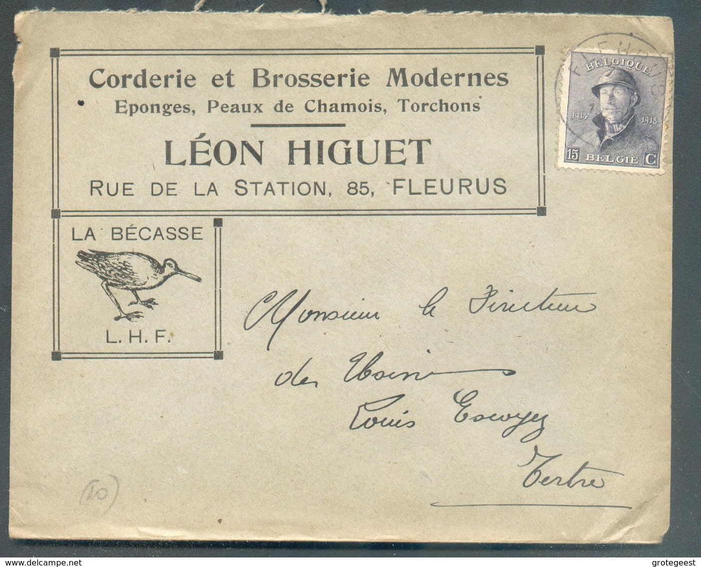 BELGIQUE - BELGIUM LA BECASSE Léon Higuet Corderie Et Brosserie Modernes 15c. Casqué Obl. Sc FLEURUS 8-1-19200 Vers Tert - Altri & Non Classificati