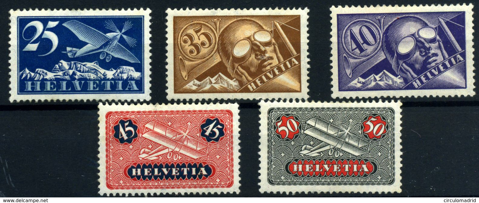 Suiza (Aéreos) Nº 5/9. Año 1923/33 - Nuovi