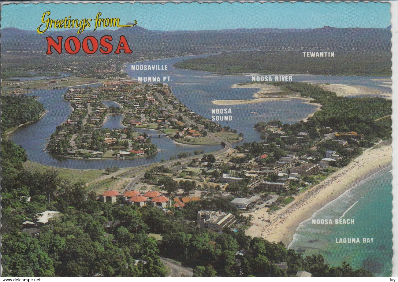 NOOSA HEADS  Aerial View, Noosa Sound And Hinterland, Sunshine Coast, Qld   Nice Stamp - Sunshine Coast