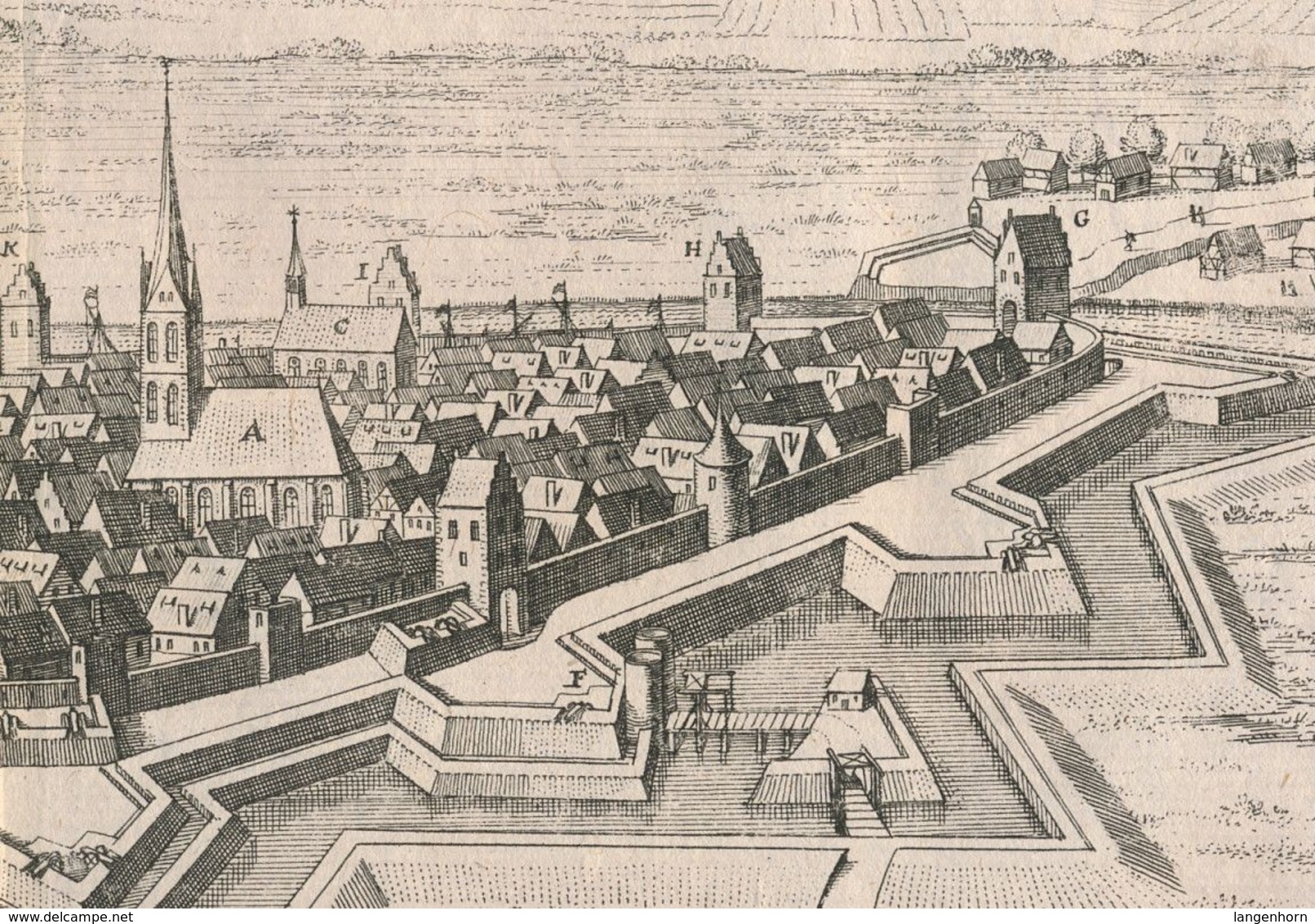 Anklam - Original Kupferstich (Merian) ~ Um 1650 - Anklam