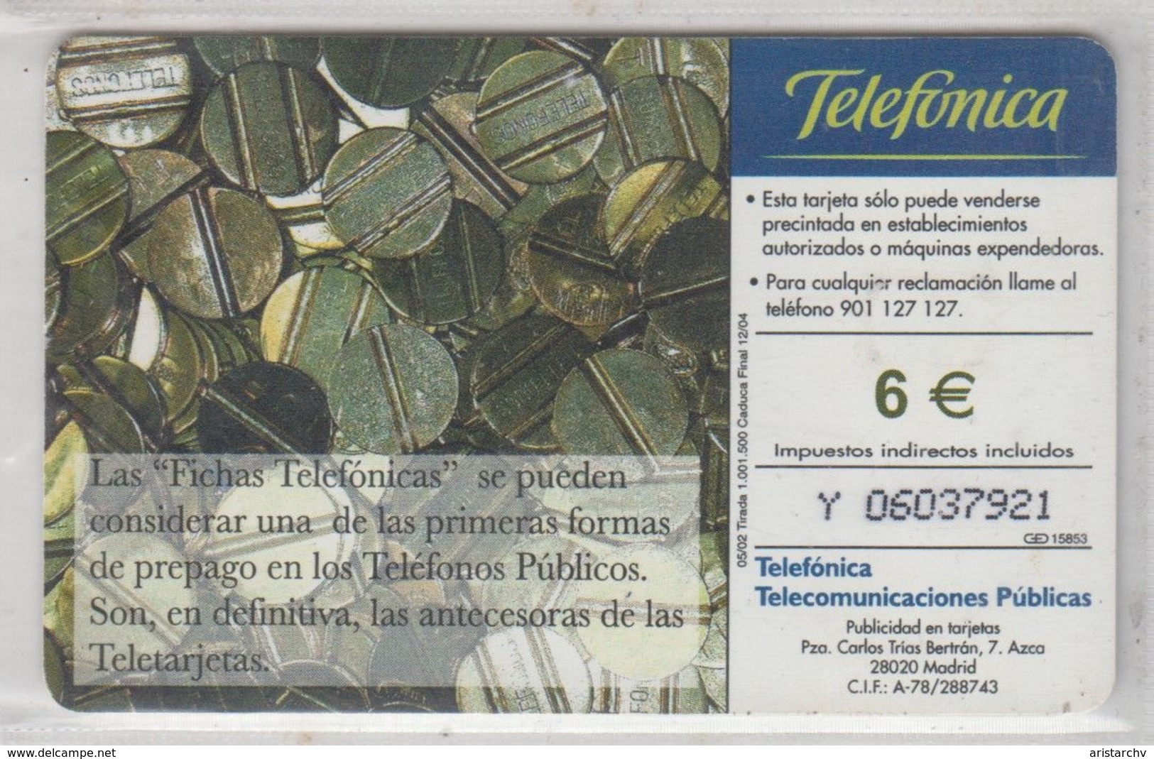 SPAIN 2002 TELEFONO DE FICHAS PUBLIC TELEPHONE 2 CARDS - Telefoni