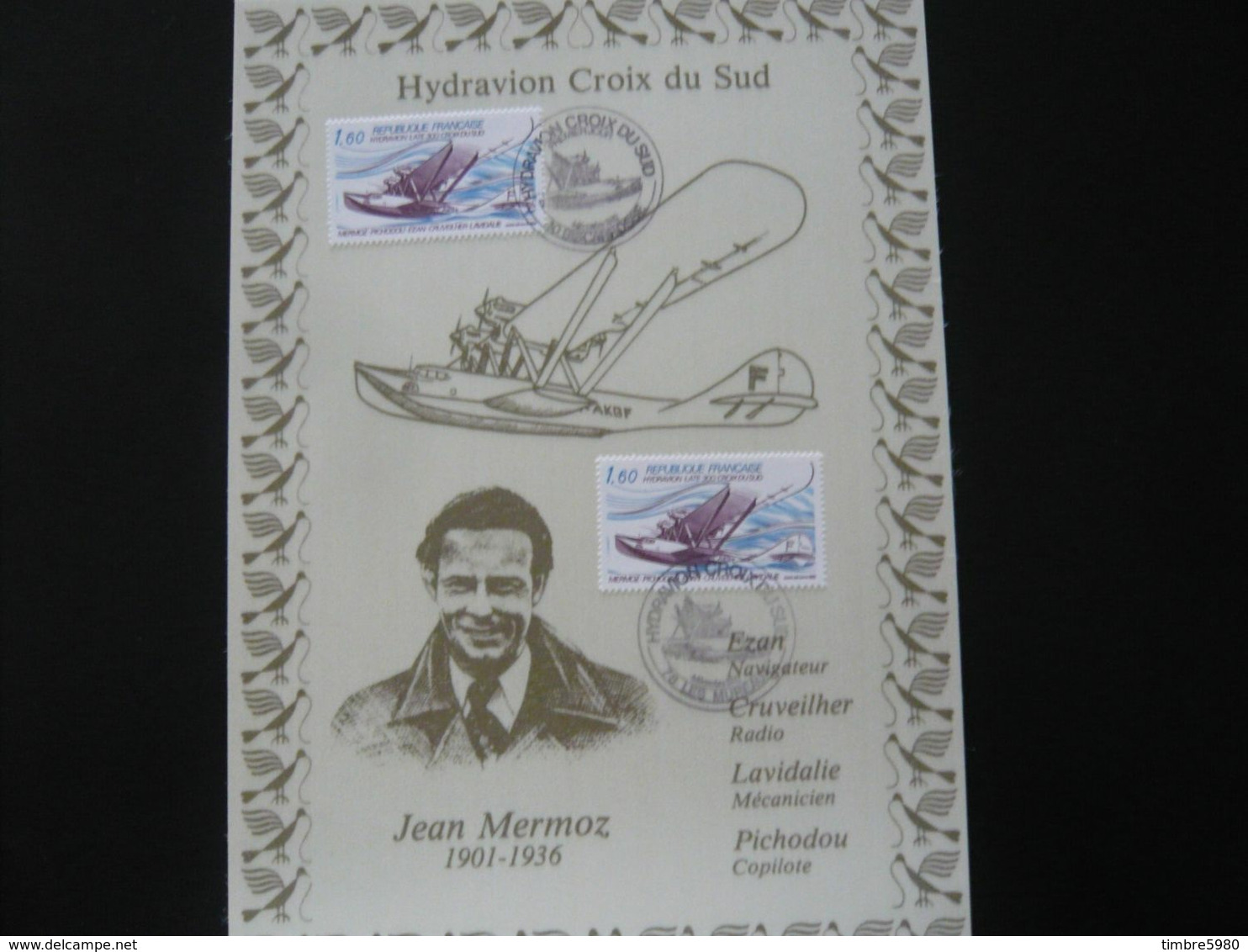 FRANCE FDC  Sur Soie  JEAN MERMOZ  Tirage 1800 Expl. - Other & Unclassified