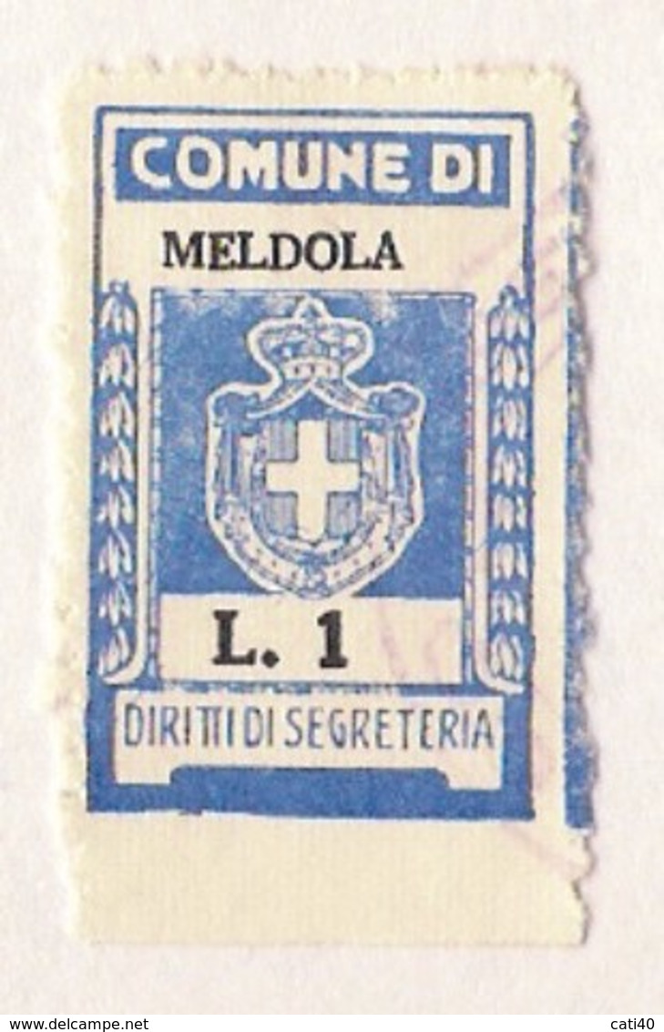 COMUNE DI MELDOLA - MARCA COMUNALE L. 1 - PERIODO LUOGOTENENZA - RR - Fiscale Zegels