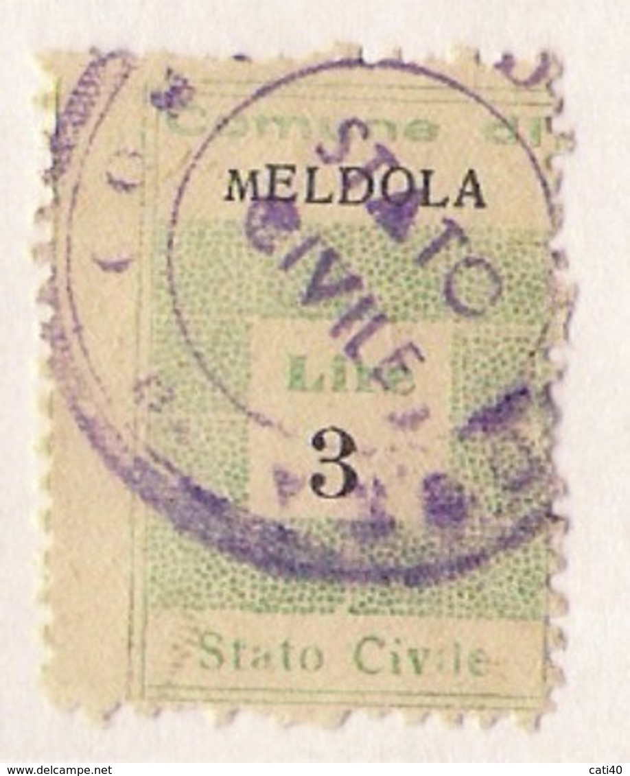 COMUNE DI MELDOLA - MARCA COMUNALE L. 3 - Steuermarken