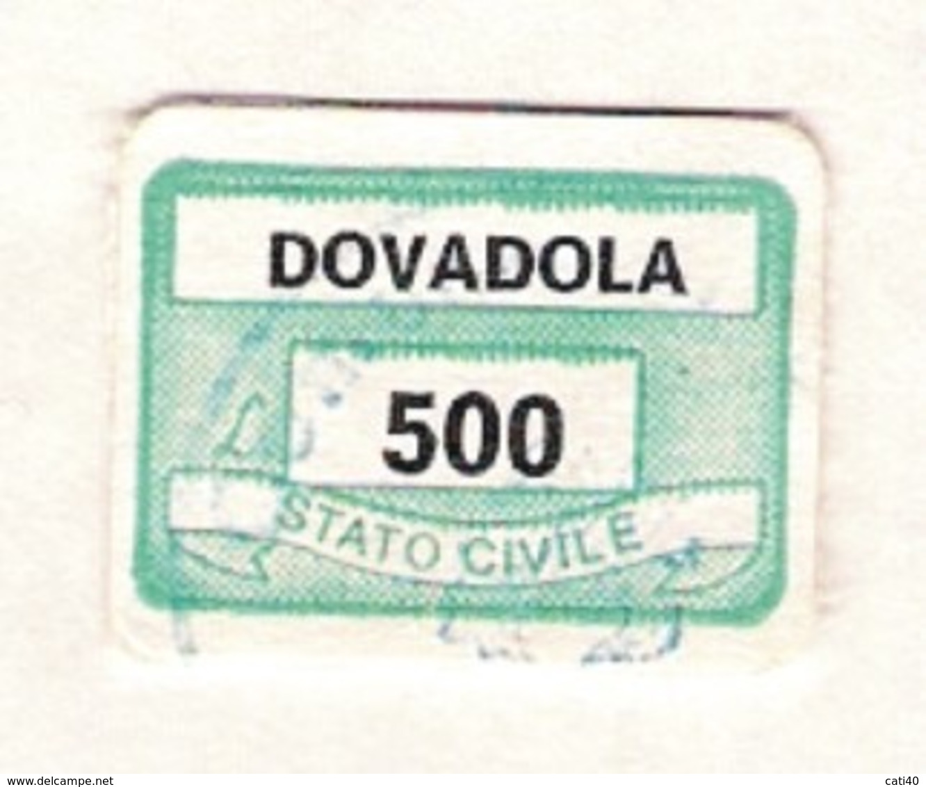 COMUNE DI DOVADOLA  - MARCA COMUNALE L. 500 - Fiscale Zegels