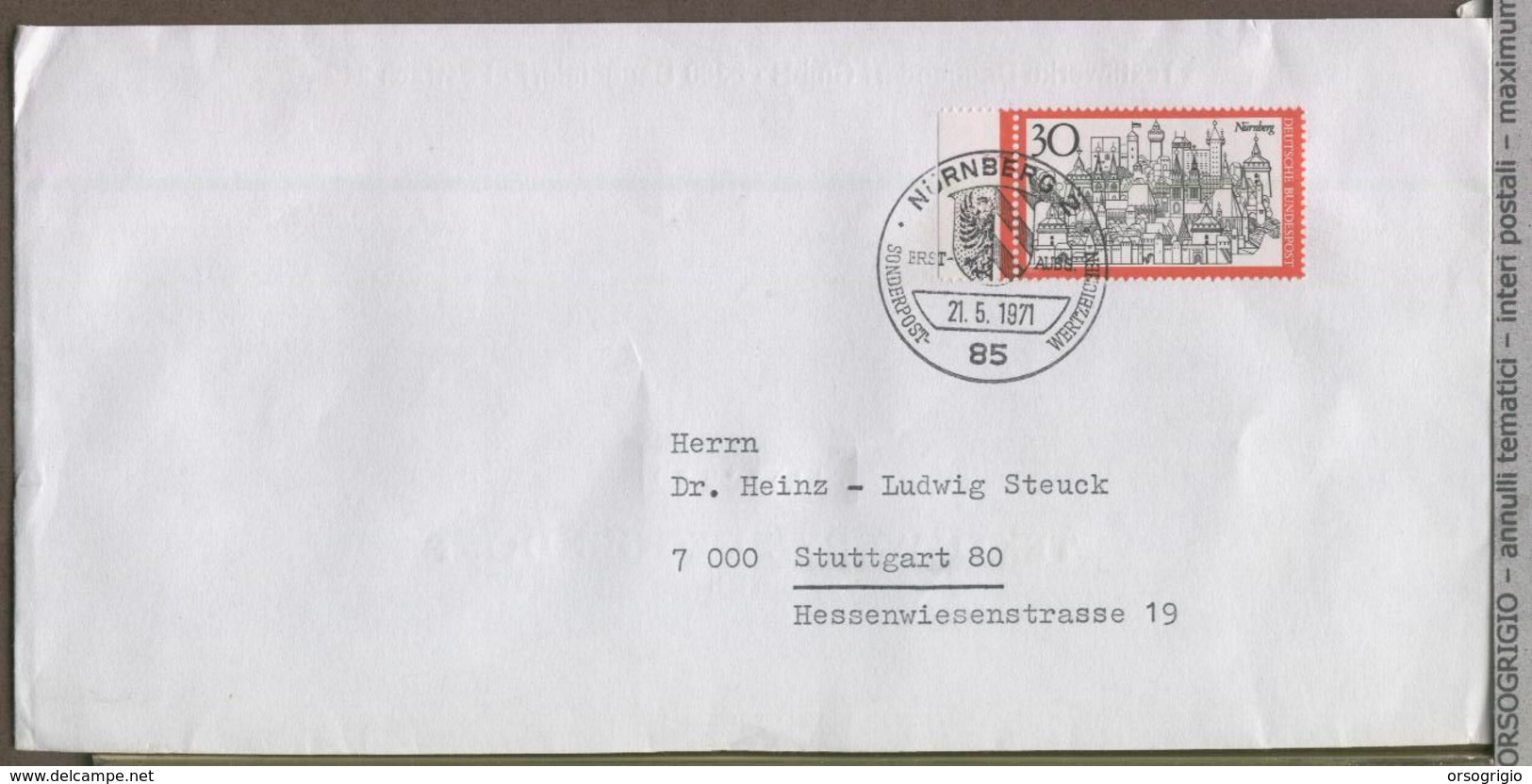 GERMANIA - FDC 1971 - NURNBERG - Briefe U. Dokumente