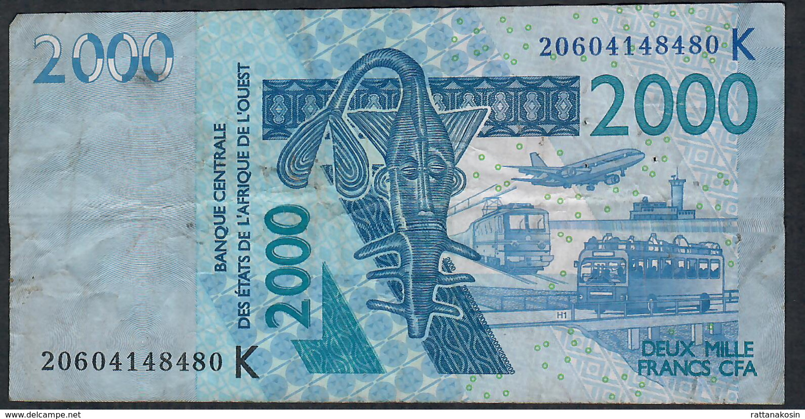 W.A.S.SENEGAL  P716Kt 2000 FRANCS (20)20 2020 Have  7 P.h. FINE - États D'Afrique De L'Ouest