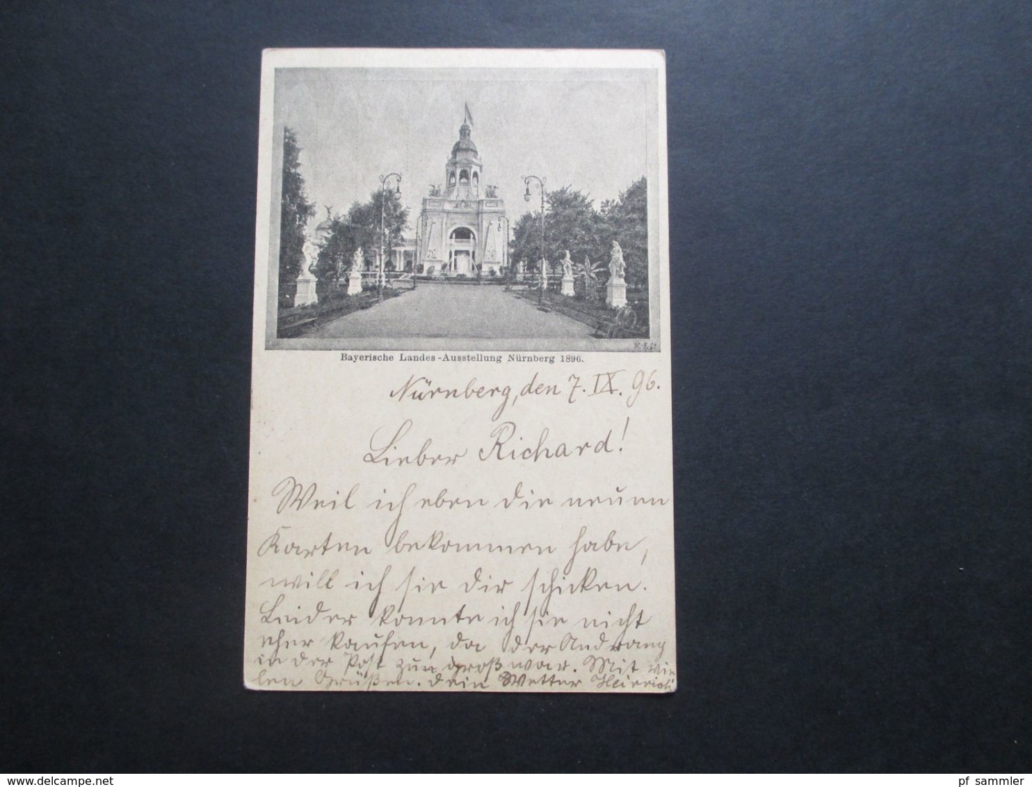 Altdeutschland Bayern 1896 5 Pf Ganzsache Nürnberg Landesausstellung Mit SST Der Ausstellung Gelaufen Nach Marktbreit - Ganzsachen