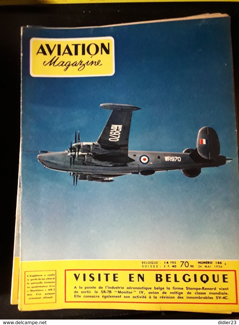 LOT  DE 77  REVUES AVION MAGAZINE  ANNEES  1954 1955 1956 1957