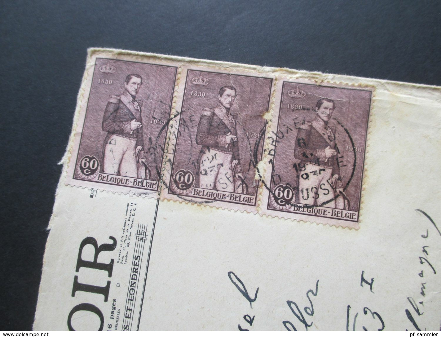 Belgien 1930 Nr. 284 (3) MeF Umschlag Le Soir Fils Speciaux Avec Paris Et Londres  Redaction Nach Verden A. Aller - Storia Postale
