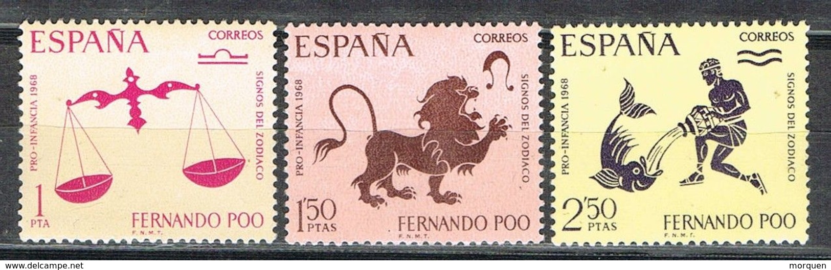 Serie Completa FERNANDO POO 1968, Colonia Española. Signos Zodiaco, Num 265-267 * - Fernando Po