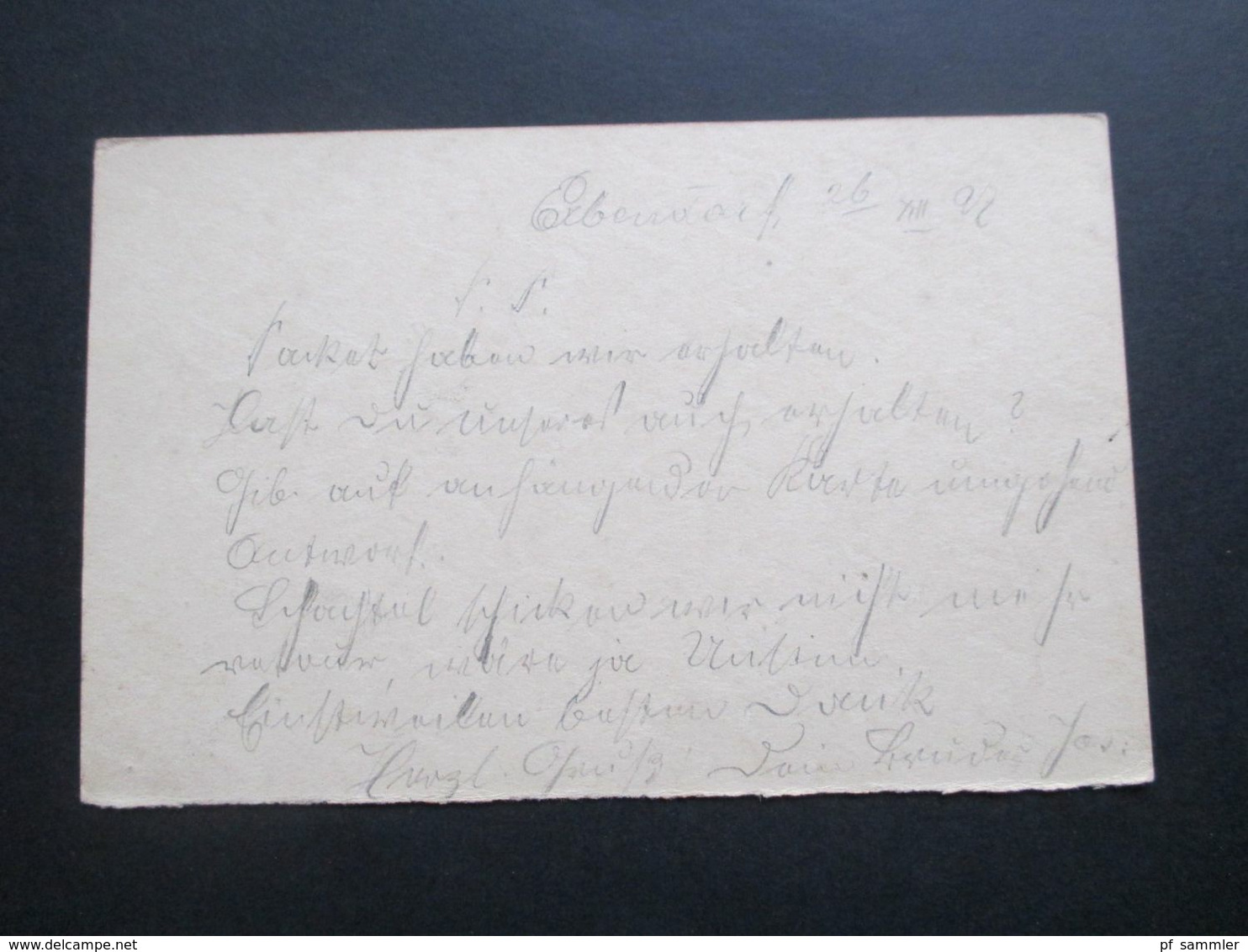 Altdeutschland Bayern 1897 Ganzsache Fragekarte Nach Frankfurt Mit 4 Stempeln - Interi Postali