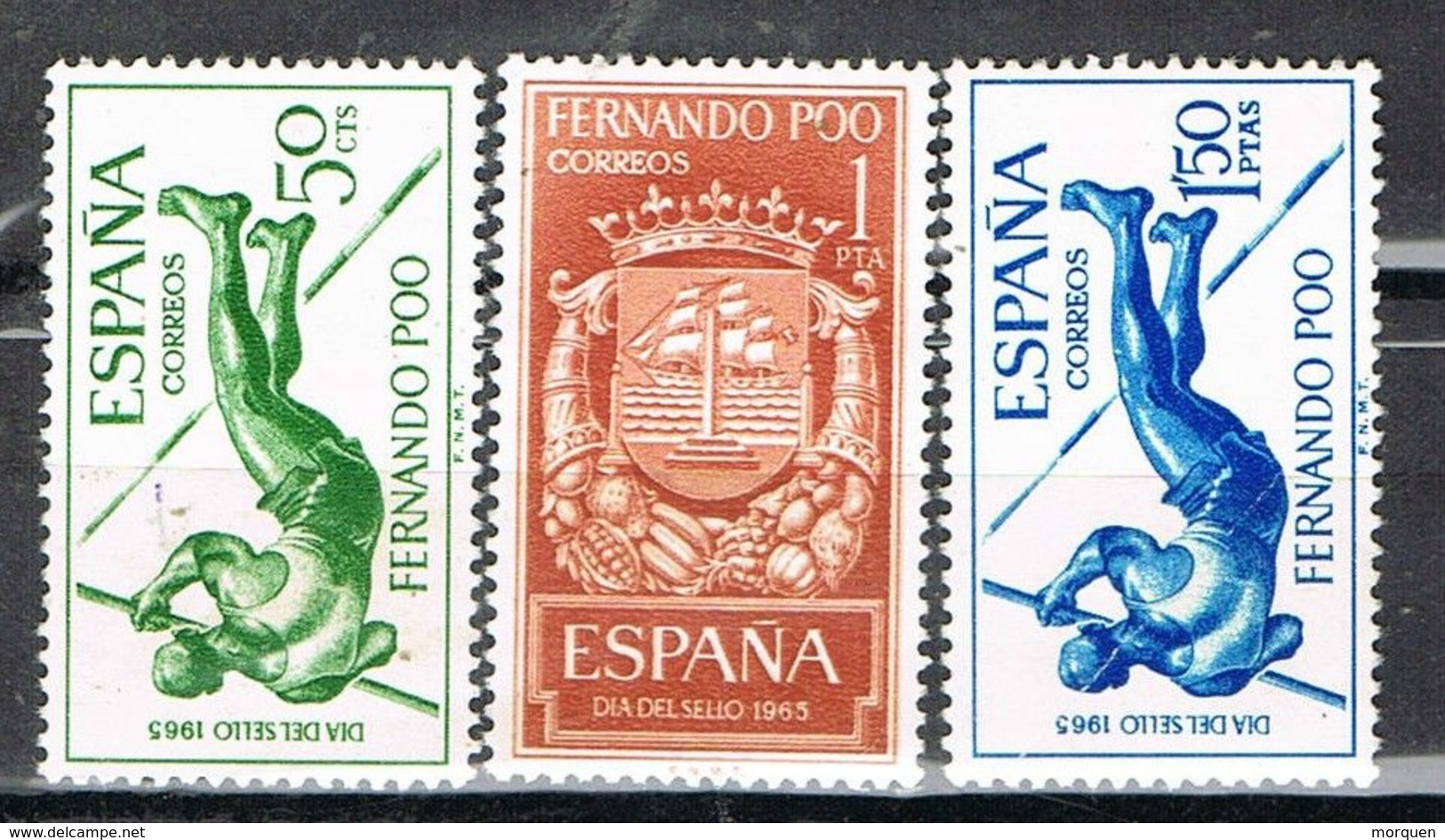 Serie Completa FERNANDO POO 1965, Colonia Española. Dia Sello, Salo Pertiga Y Escudo, Num 245-247 * - Fernando Po