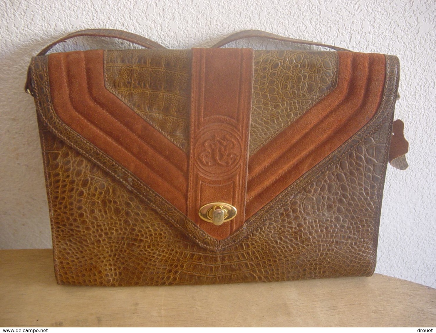 SAC A MAIN EN CROCO - VINTAGE - Beurzen En Zakken