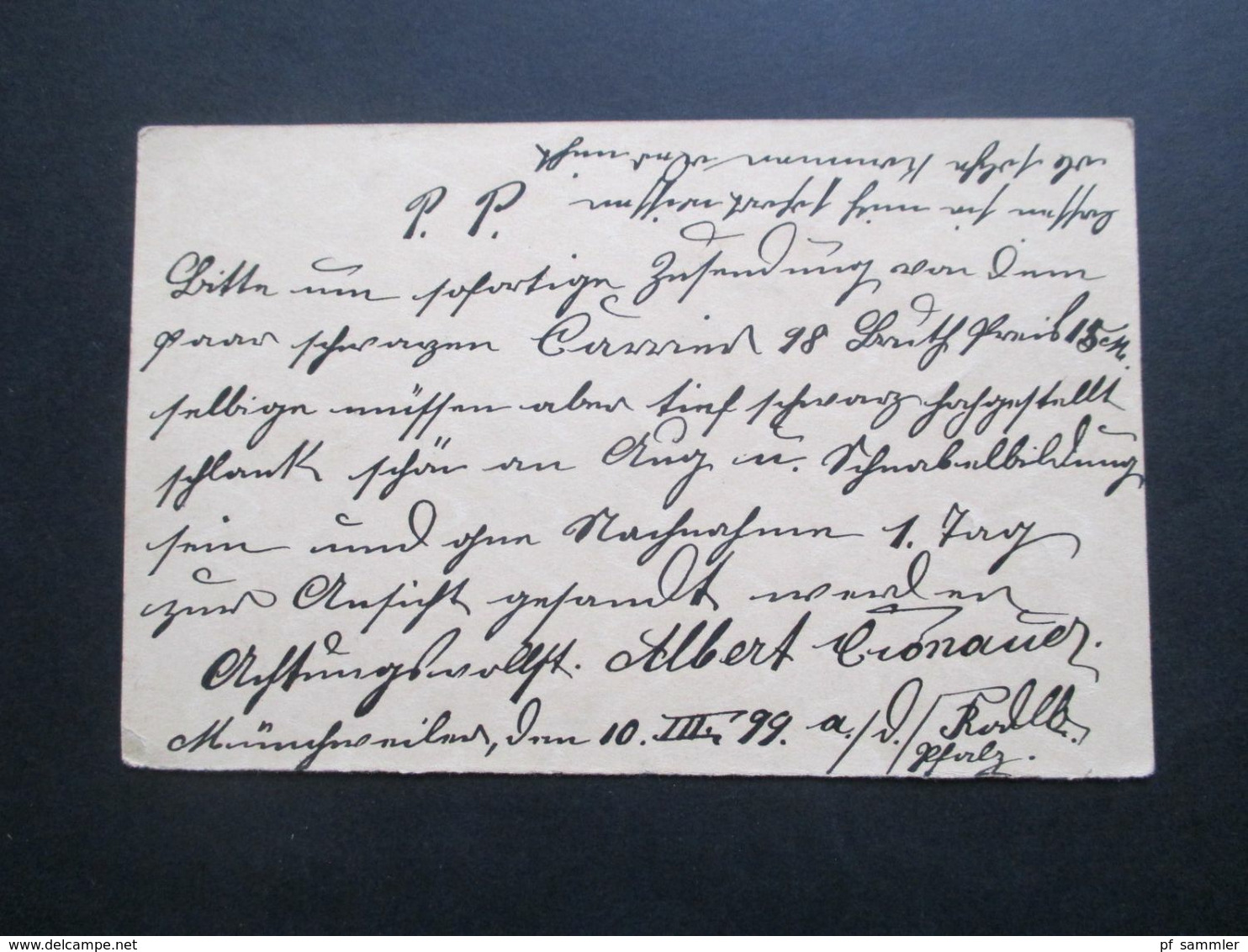 Altdeutschland Bayern 1899 Ganzsache Fragekartekarte Nach Rostock - Interi Postali