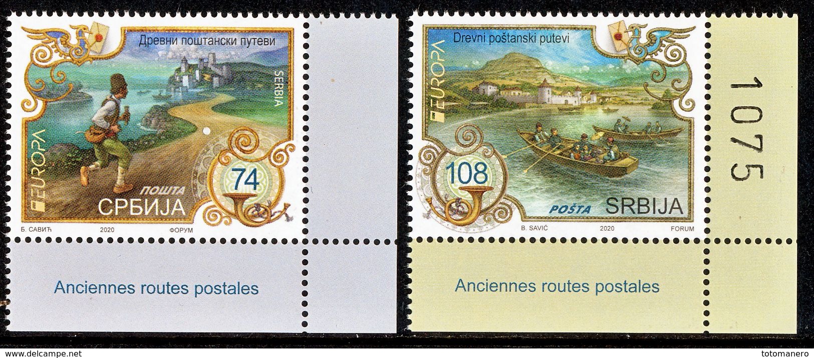 SERBIA/Serbien EUROPA 2020 "Ancien Postal Routes" Set Of 2v** - 2020