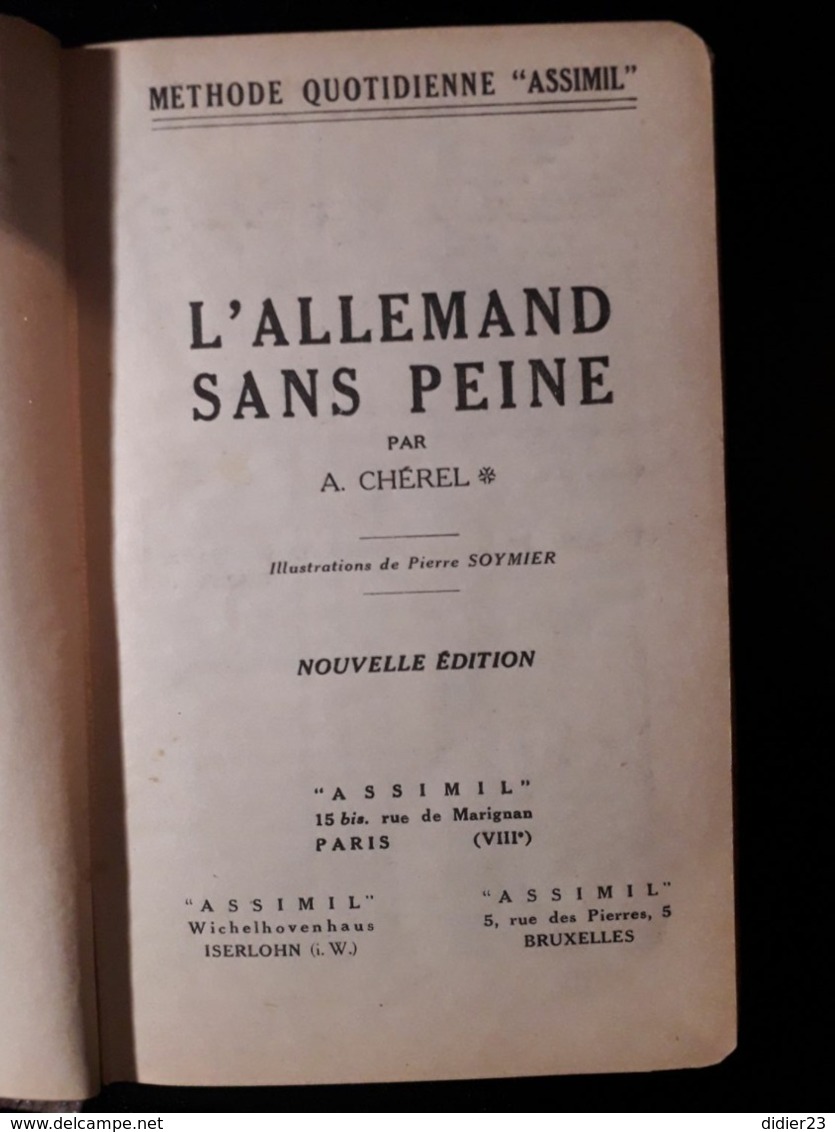 ALLEMAND SANS PEINE ILLUSTRATEUR SOYMIER 1948 ASSIMIL - 18 Anni E Più