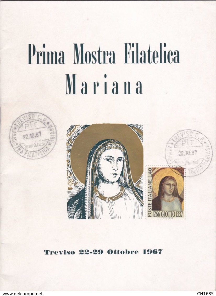 ITALIE :   Prima Mostra Filatélica Mariana Fascicule De 35 Pages . 1967 Cachet 1er Jour De L'Exposition - Expositions Philatéliques