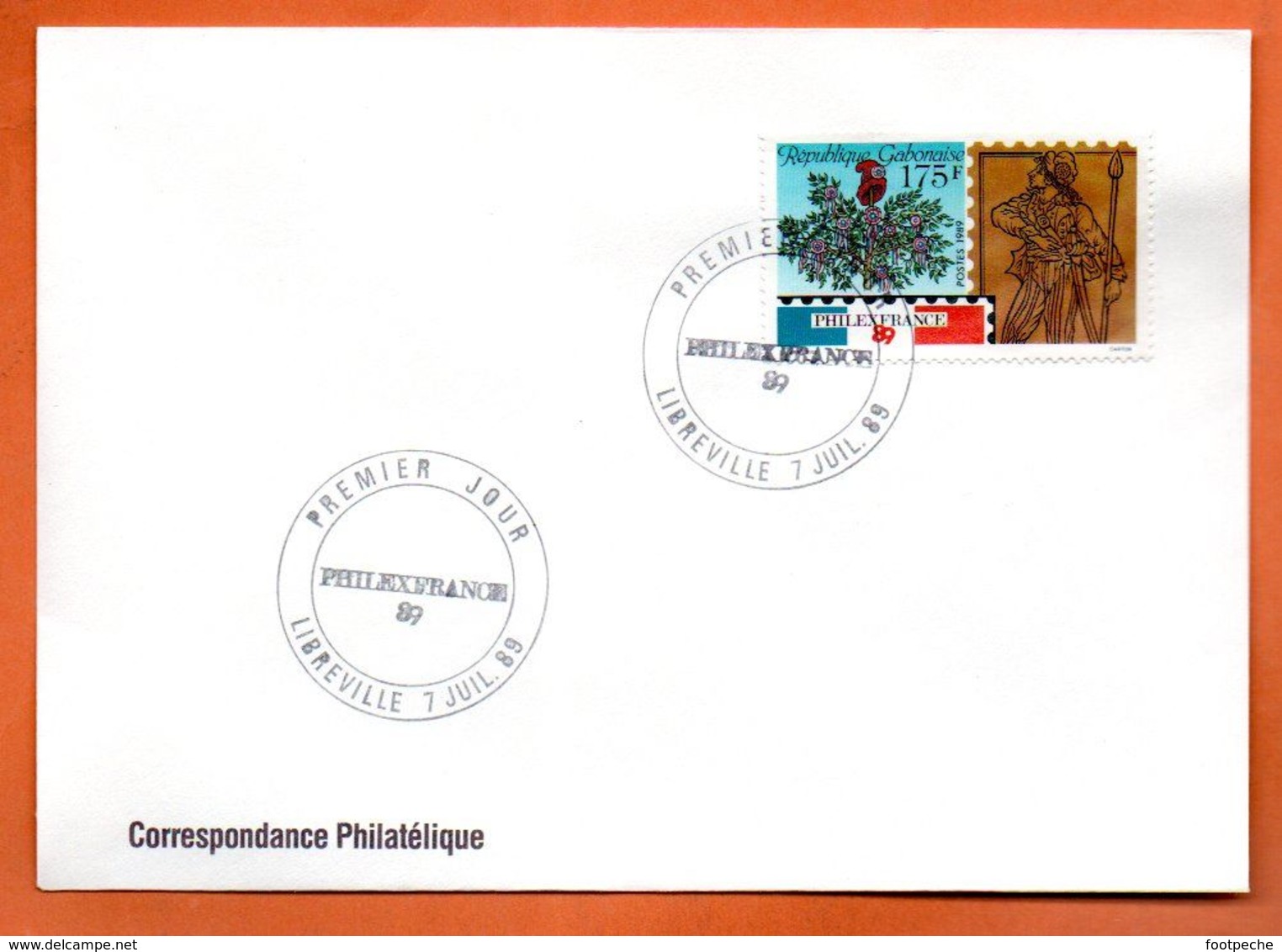 GABON   PHILEXFRANCE  1989 Lettre Entière N° RS 108 - Gabun (1960-...)