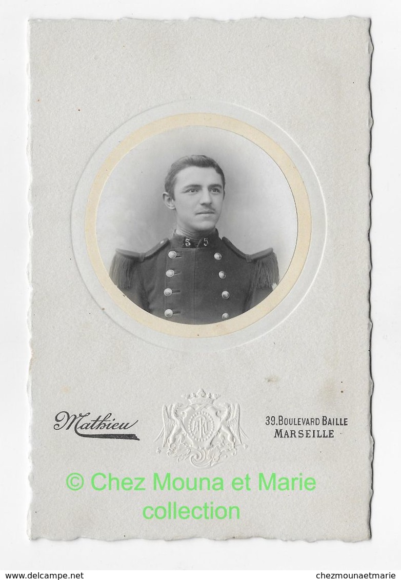 5 E REGIMENT - CDV PHOTO MARSEILLE MATHIEU - Guerra, Militares