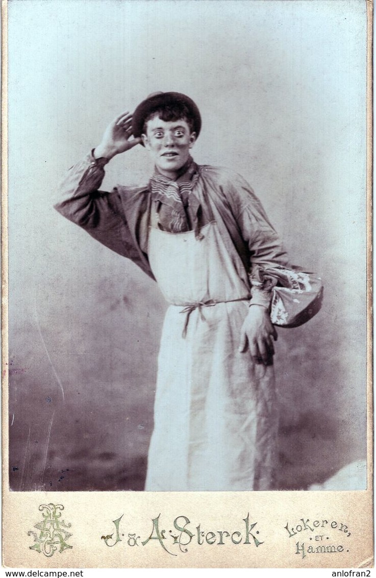 CLOWN CIRCUS -CABINET PHOTO - CIRQUE - STUDIO J & A. STERCK - LOKEREN - HAMME - Alte (vor 1900)