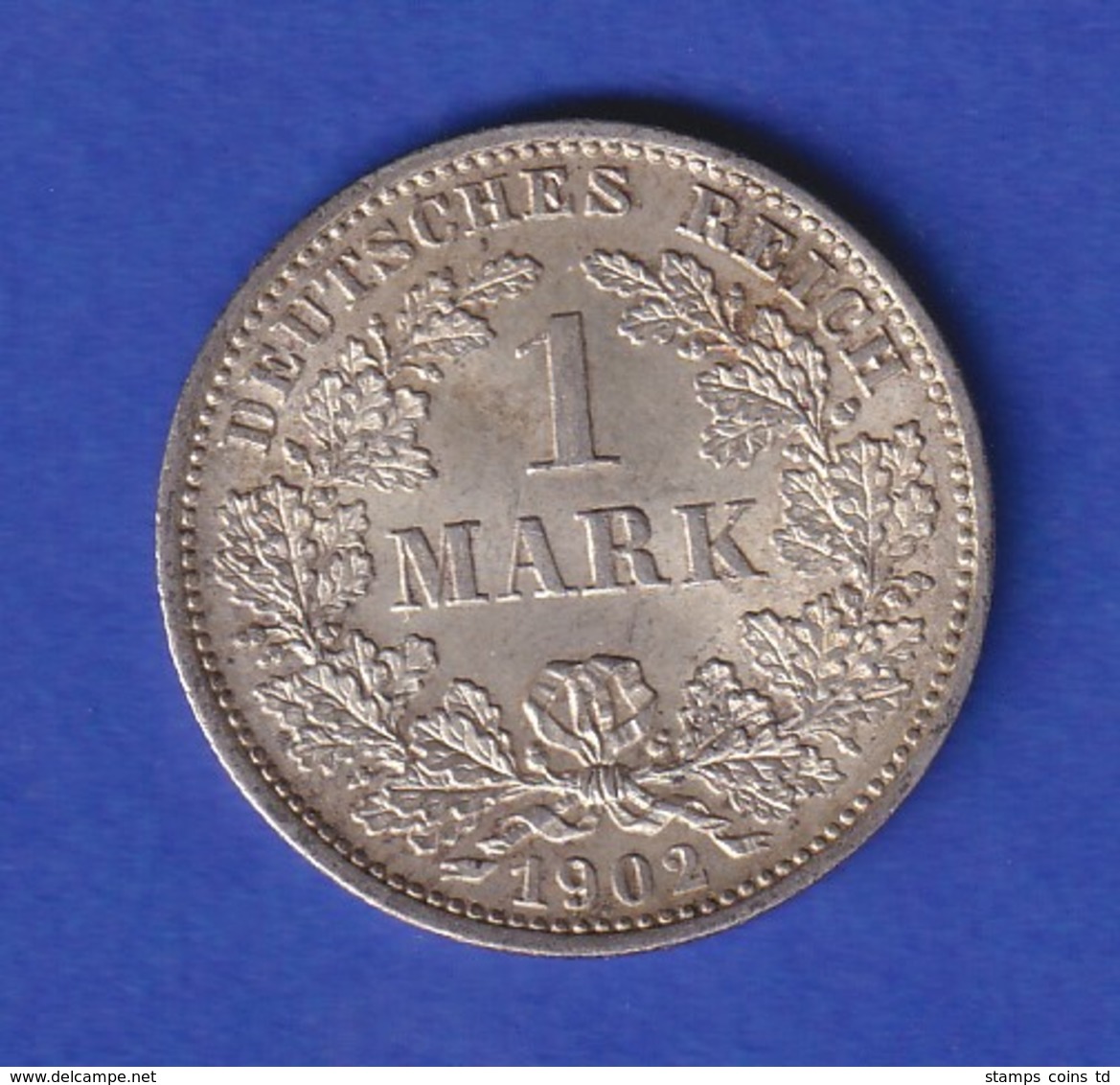 Deutsches Kaiserreich Silber-Kursmünze 1 Mark 1902 D - Otros & Sin Clasificación