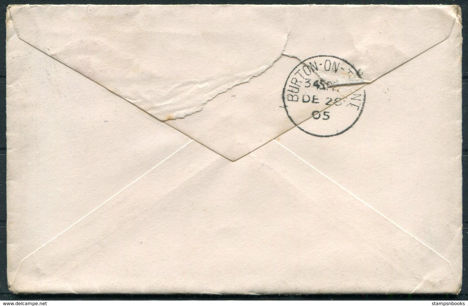 1905 Canada Valley River, Manitoba Cover - Burton Trent, England - Lettres & Documents