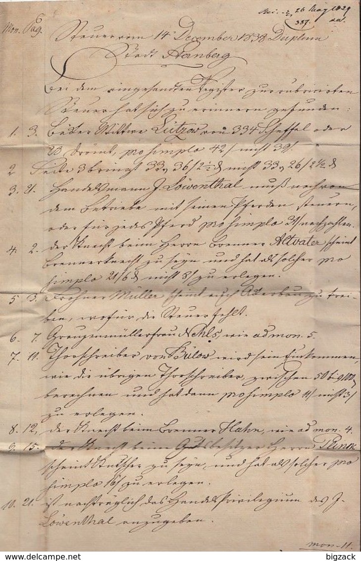 Mecklenburg-Schwerin Brief L2 Rostock 26.5.1829 Gel. Nach Starnberg Mit Inhalt - Mecklenbourg-Schwerin