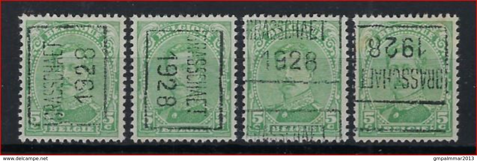 ALBERT I Nr. 137 Voorafgestempeld Nr. 4109 A + B + C + D   BRASSCHAET 1928 ; Staat Zie Scan ! - Roller Precancels 1920-29