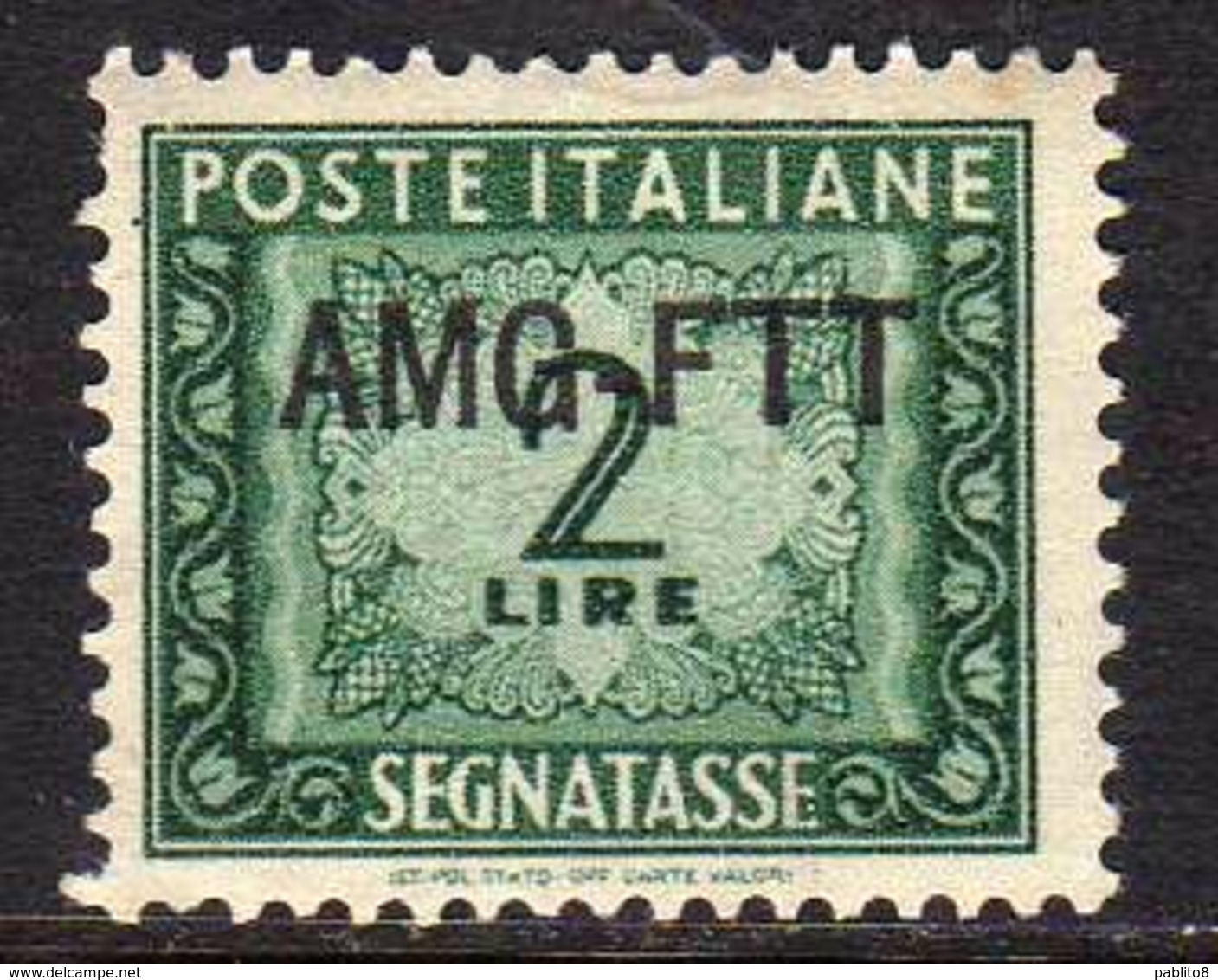 TRIESTE A 1949 1954 AMG-FTT SOPRASTAMPATO D'ITALIA ITALY OVERPRINTED SEGNATASSE POSTAGE DUE TAXES TASSE LIRE 2 MNH - Portomarken