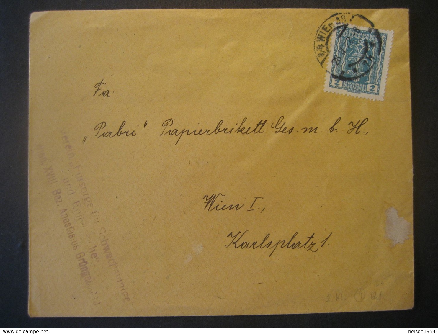 Österreich 1922- Bedarfsbrief An Fa. Pabri Gelaufen In Wien - Lettres & Documents