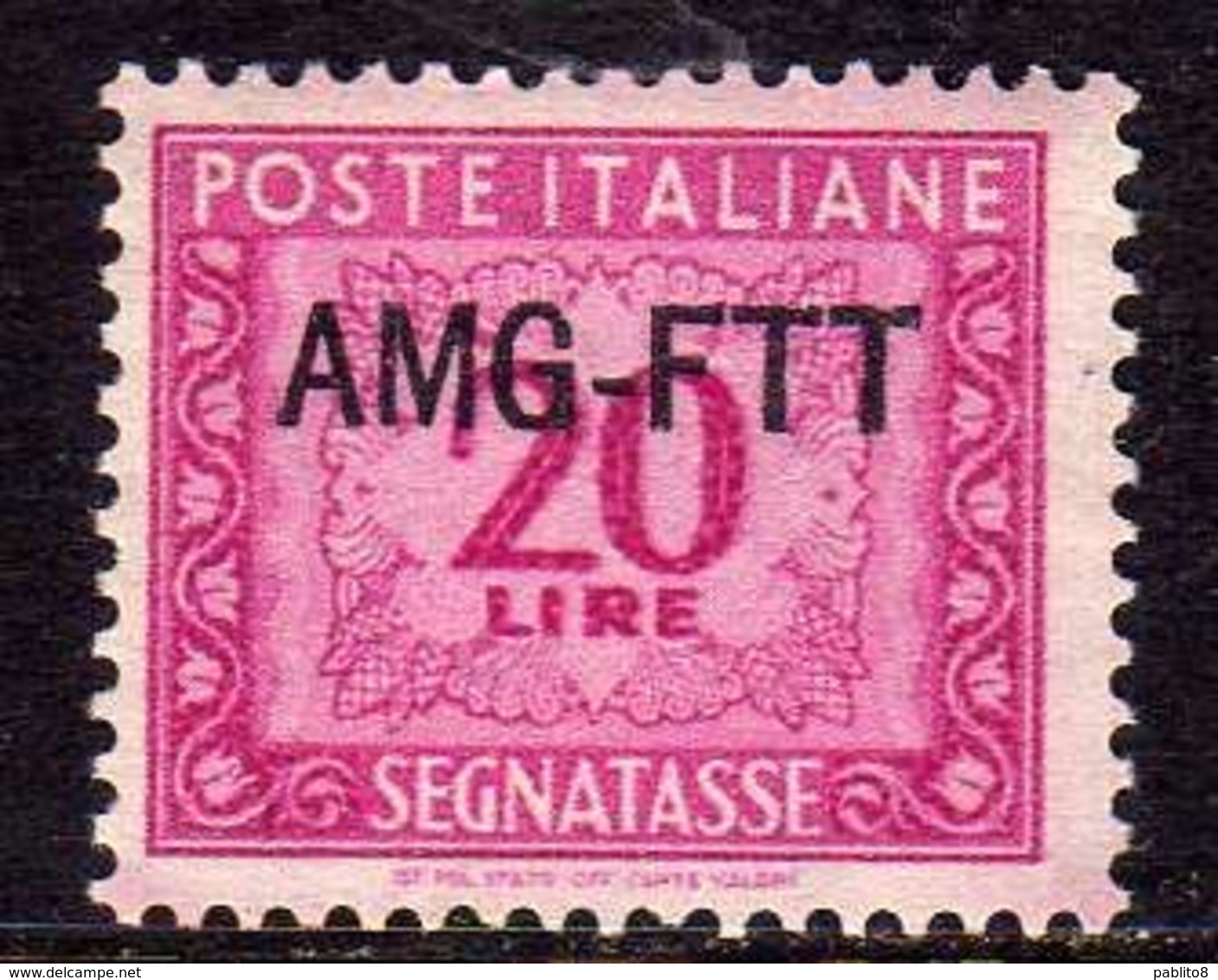 TRIESTE A 1949 1954 AMG-FTT SOPRASTAMPATO D'ITALIA ITALY OVERPRINTED SEGNATASSE POSTAGE DUE TAXES TASSE LIRE 20 MNH - Portomarken