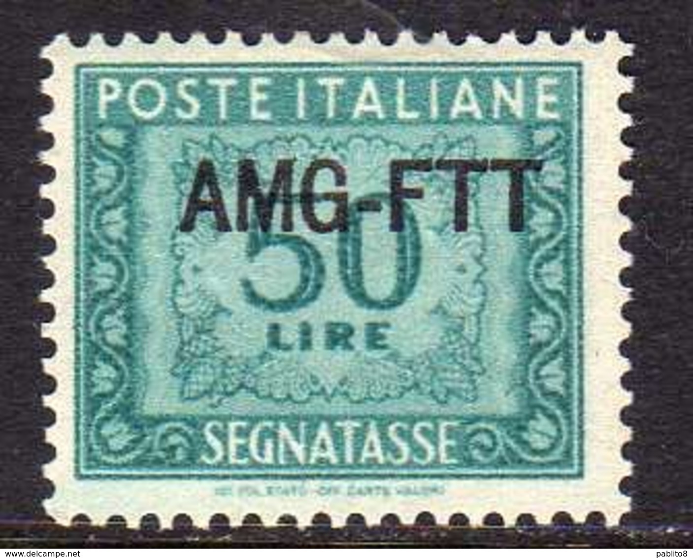 TRIESTE A 1949 1954 AMG-FTT SOPRASTAMPATO D'ITALIA ITALY OVERPRINTED SEGNATASSE POSTAGE DUE TAXES TASSE LIRE 50 MNH - Taxe