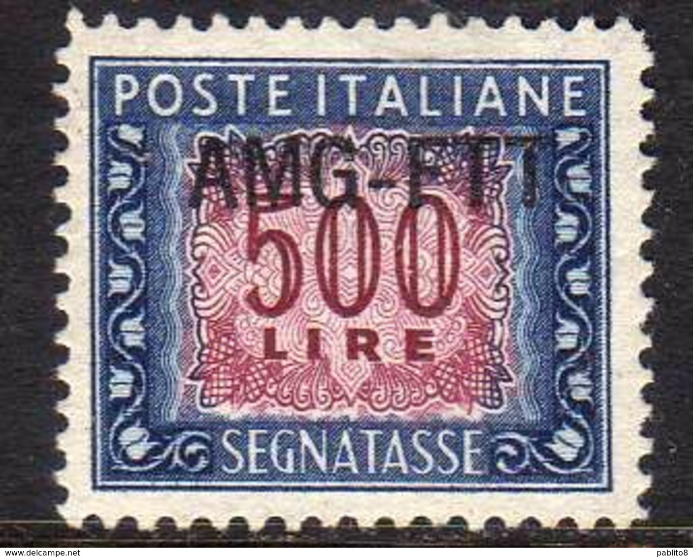 TRIESTE A 1947 - 1954 AMG-FTT OVERPRINTED SEGNATASSE POSTAGE DUE TASSE TAXE LIRE 500 MNH BEN CENTRATO - Postage Due