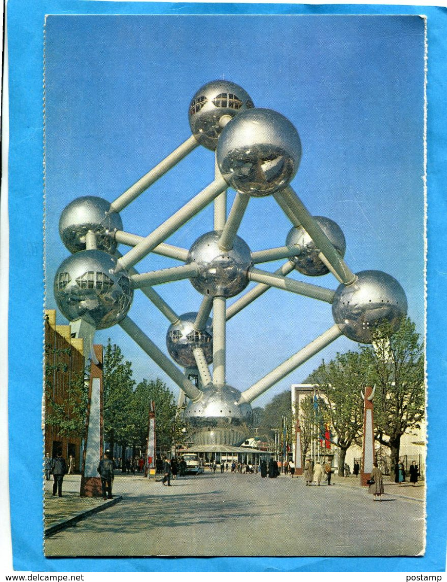 Belgique -carte De L'expo Universelle 1958 "l Atomium" A Voyagé  Flamme  Télexpo--"cad Bruxelles  Expo - Doorgangstempels