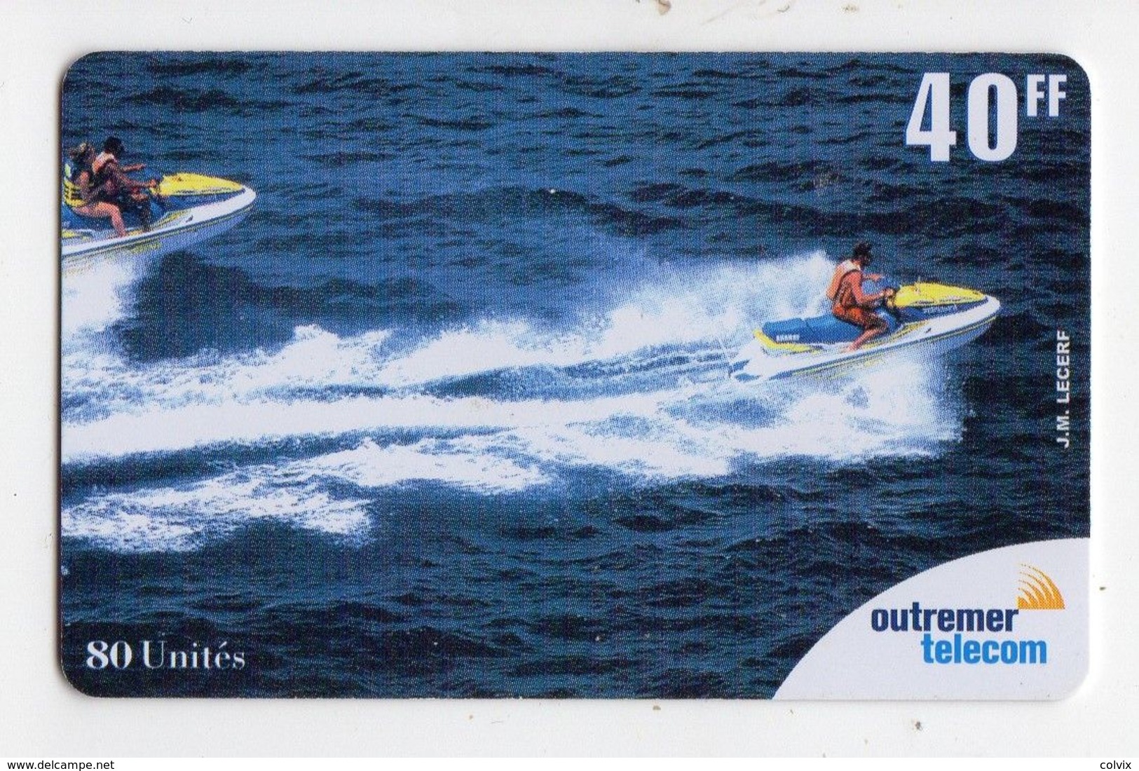 ANTILLES FRANCAISE REF MV CARDS ANTF OT74 PREPAYEE OUTREMER TELECOM JETSKI 40FF Date 2001 - Antilles (Françaises)