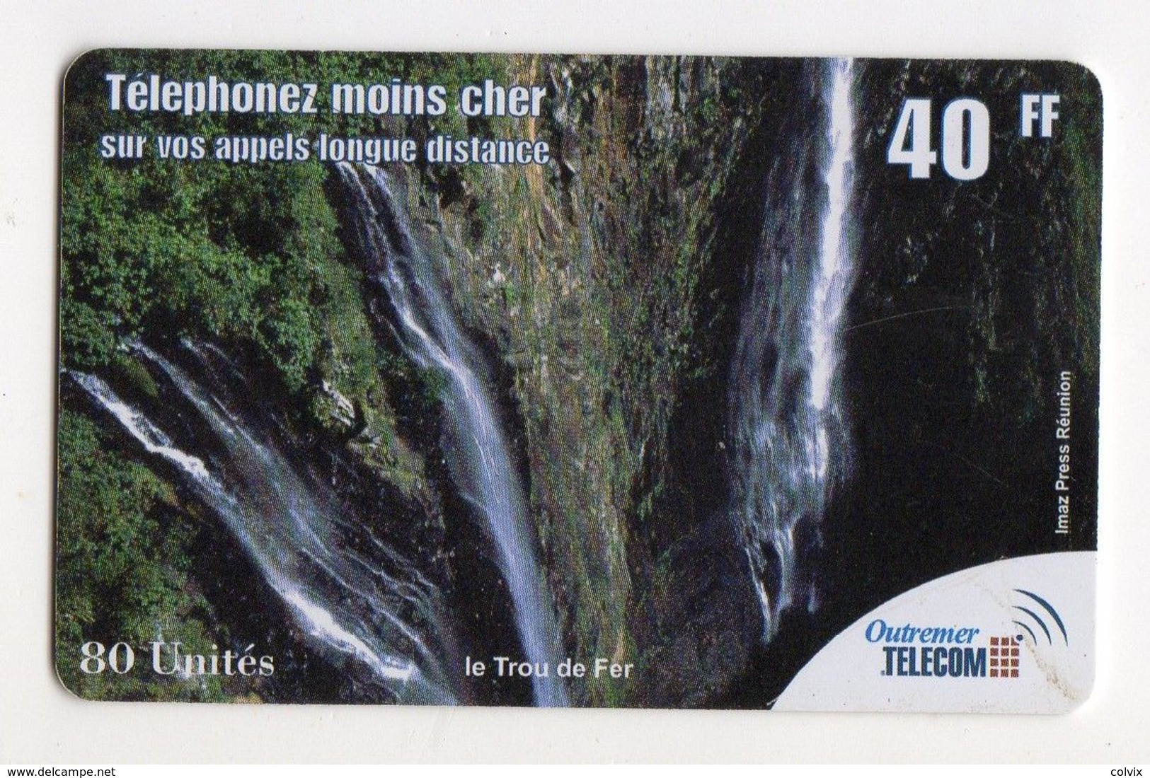 ANTILLES FRANCAISE PREPAYEE OUTREMER TELECOM LE TROU DE FER 40FF - Antillas (Francesas)