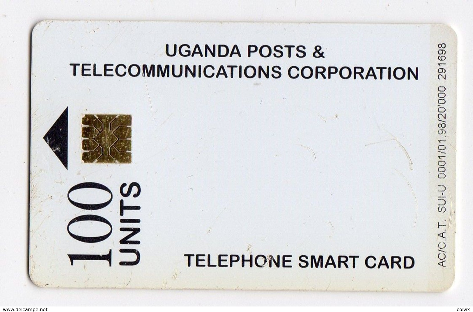 OUGANDA REF MV CARDS UGA-31 100U WHITE CARD 01.98 - Uganda