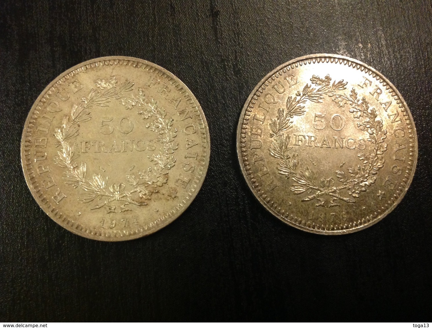 2 PIÈCES 50F ARGENT 1974 & 1976 - Altri & Non Classificati