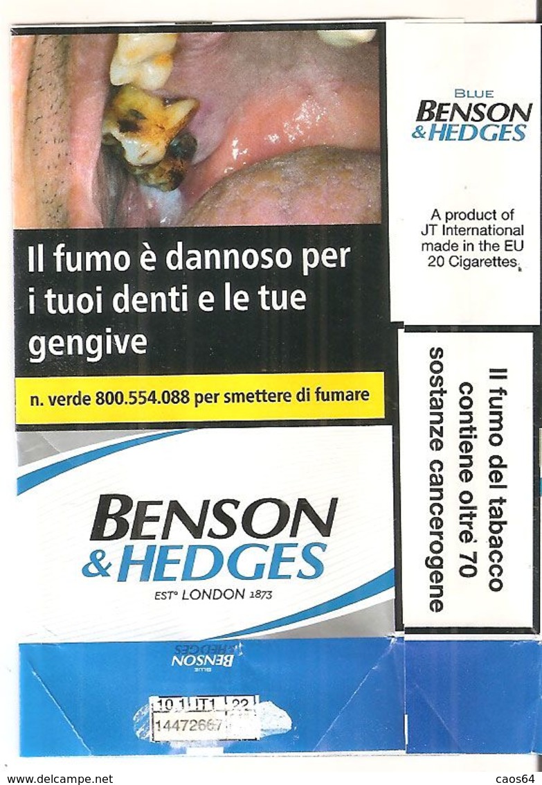 BENSON & HEDGES BLU SOFT ITALY BOX SIGARETTE - Etuis à Cigarettes Vides