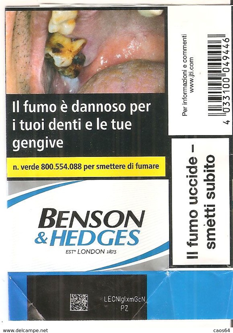 BENSON & HEDGES BLU SOFT ITALY BOX SIGARETTE - Etuis à Cigarettes Vides