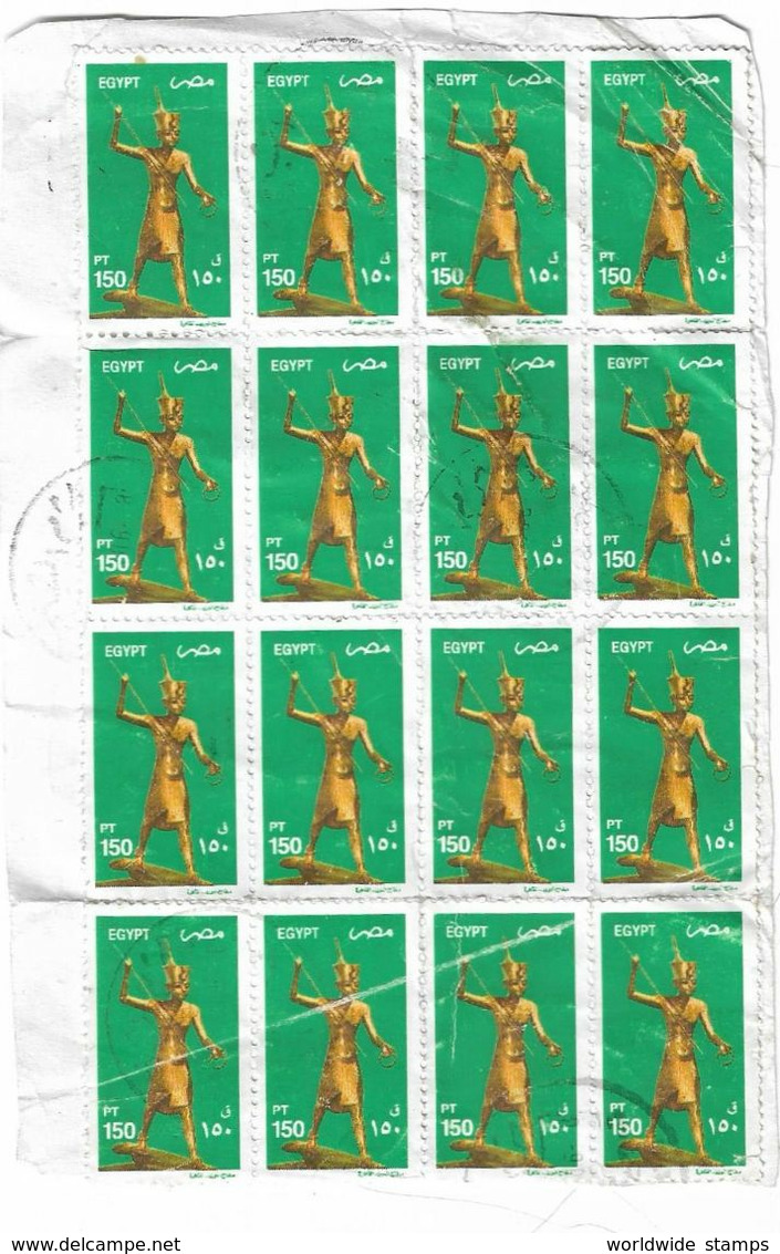 Egypt 2002  Ordinary Series 150 P Sheet Of 16 Stamps - Usados