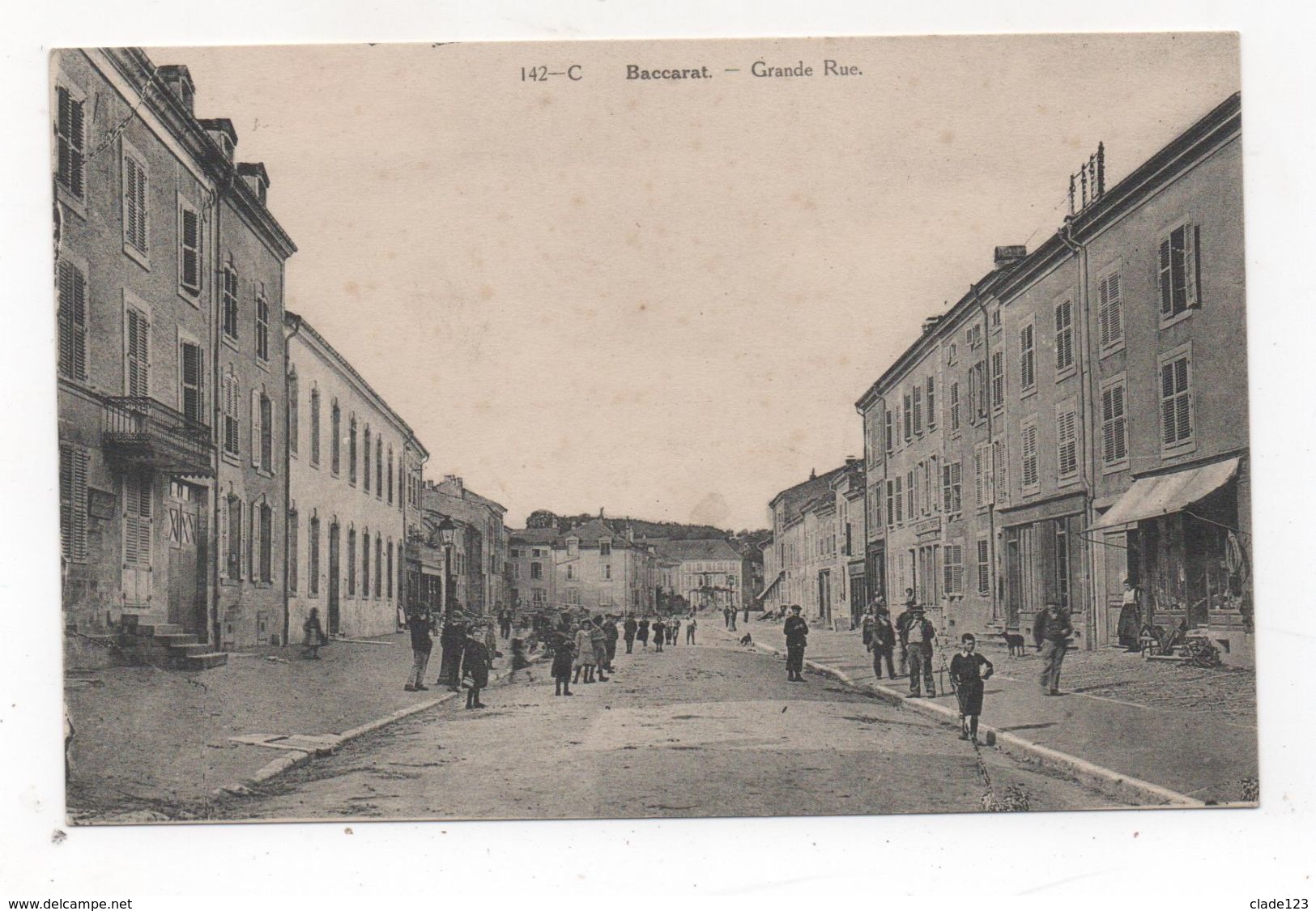 Cpa 54 BACCARAT Grande Rue Avant Bombardements - Baccarat