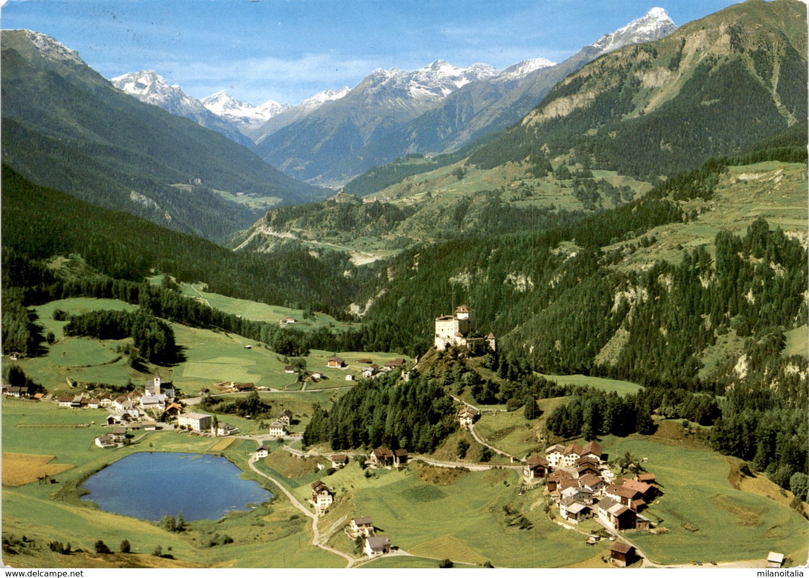 Schloss Tarasp Mit Fontana Und Sparsels Gegen Ardez (2518) * 3. 8. 1985 - Ardez