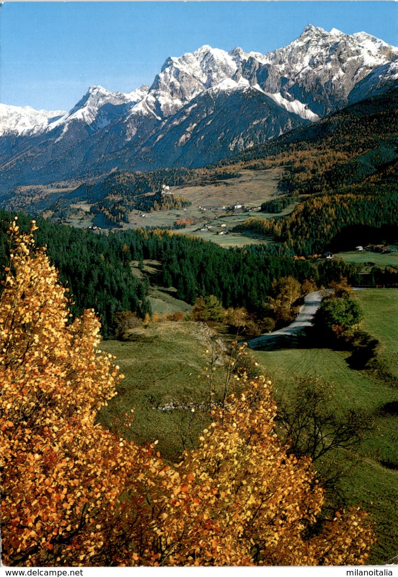 Schloss Tarasp Mit Lischanagruppe Von Bella Vista Ardez Aus (2515) * 28. 8. 1981 - Ardez