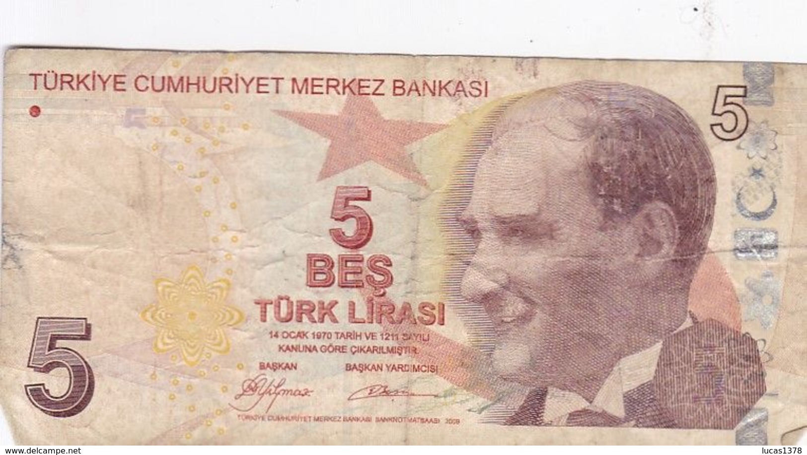 Turquie Turkey 5 Lira 14 Ocak 1970 - Turquie