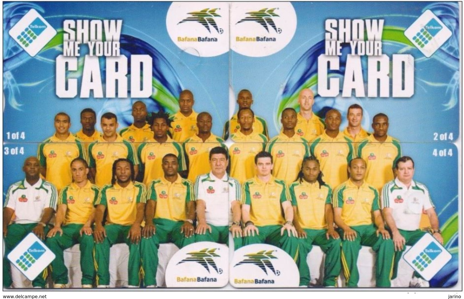 South Africa Telkom Chip Puzzle Bafana Bafana Phonecards, South Africa Football Team - Afrique Du Sud
