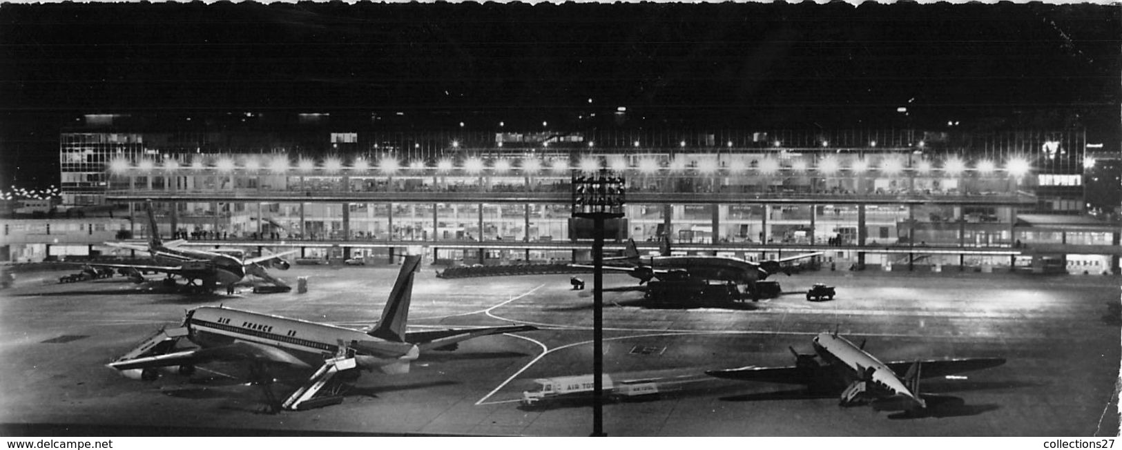 94-ORLY-AEROPORT DE PARIS-ORLY-CARTE PANORAMIQUE- L'AIRE DE STATIONNEMENT ET L'AEROGARE VUES DE NUIT - Orly