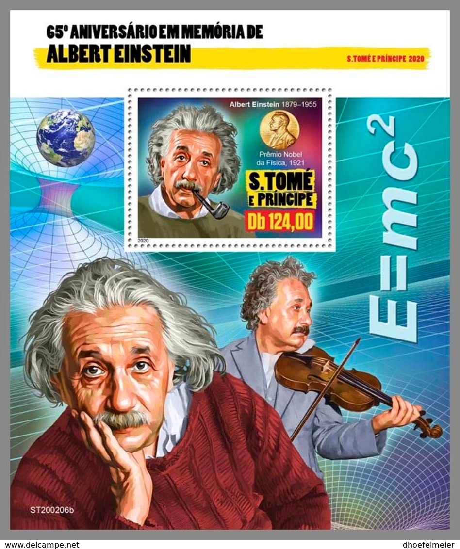 SAO TOME 2020 MNH Albert Einstein S/S - OFFICIAL ISSUE - DHQ2029 - Albert Einstein